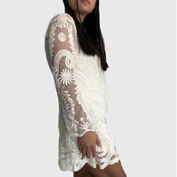 Tokyo Darling Cream Colored Lace Dress Long Sleeve Size XS - Picture 10 of 10